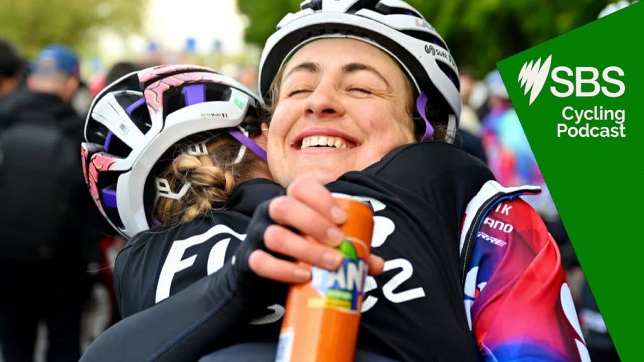 LIEGE, BELGIUM - APRIL 24: Race winner Grace Brown of Australia and Team FDJ Suez reacts after the 8th Liege - Bastogne - Liege Femmes 2024 a 152.9km one day race from Bastogne to Liege / #UCIWWT / on April 24, 2024 in Liege, Belgium. (Photo by Luc Claessen/Getty Images)