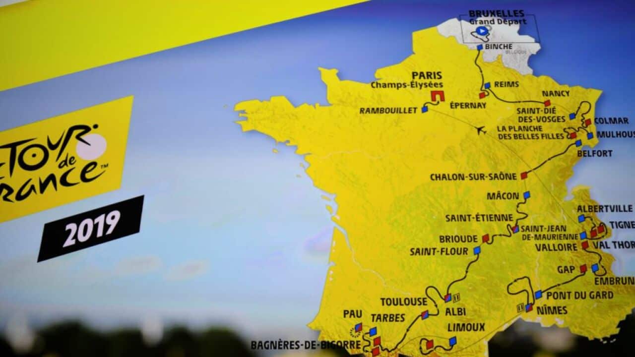 The 2019 Tour de France route Getty)