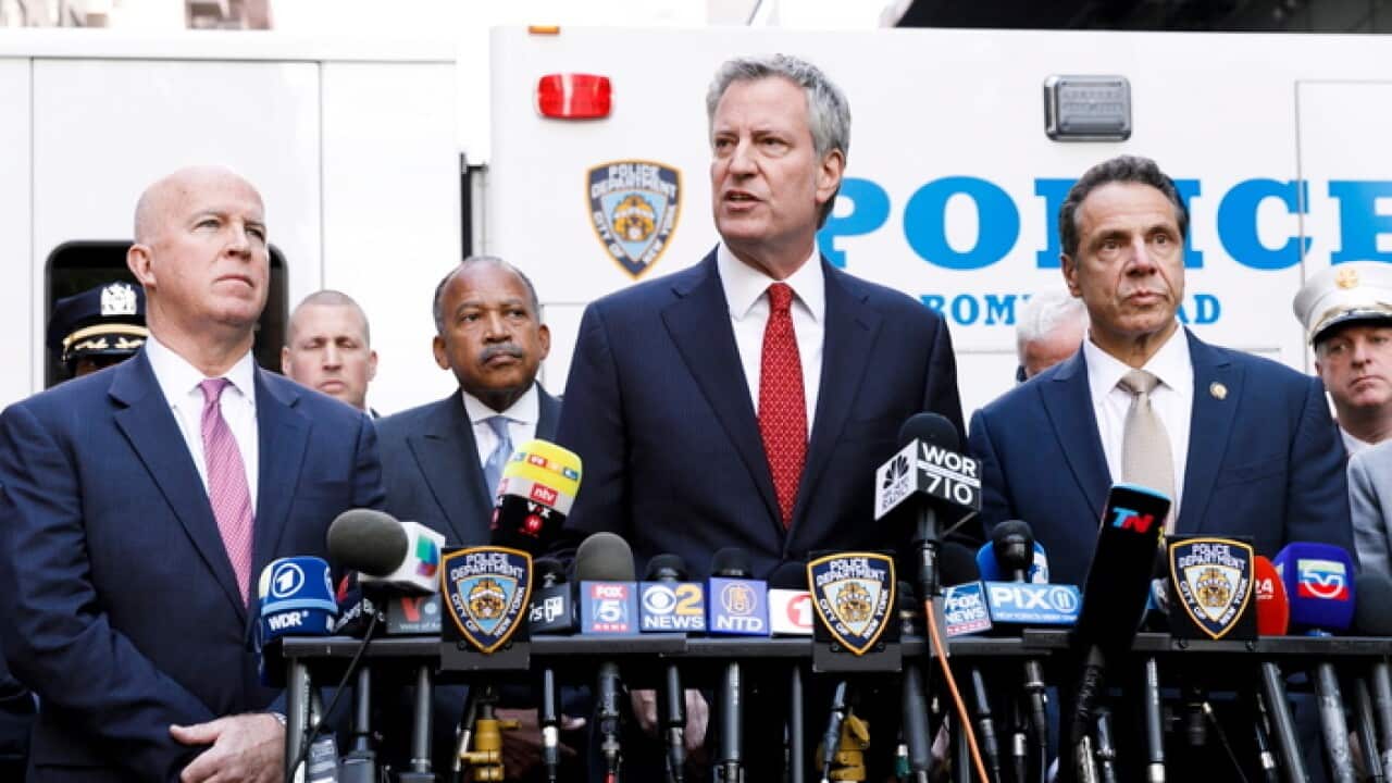 Officials at Press Conference in New York