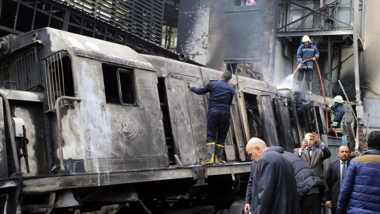 Train crash in Cairo, Egypt.