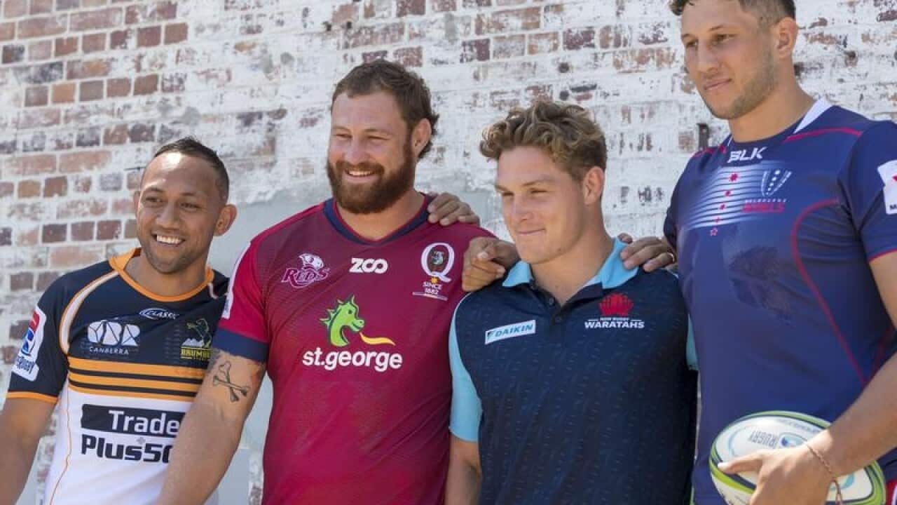 Christian Lealiifano, Scott Higginbotham, Michael Hooper, Adam Coleman