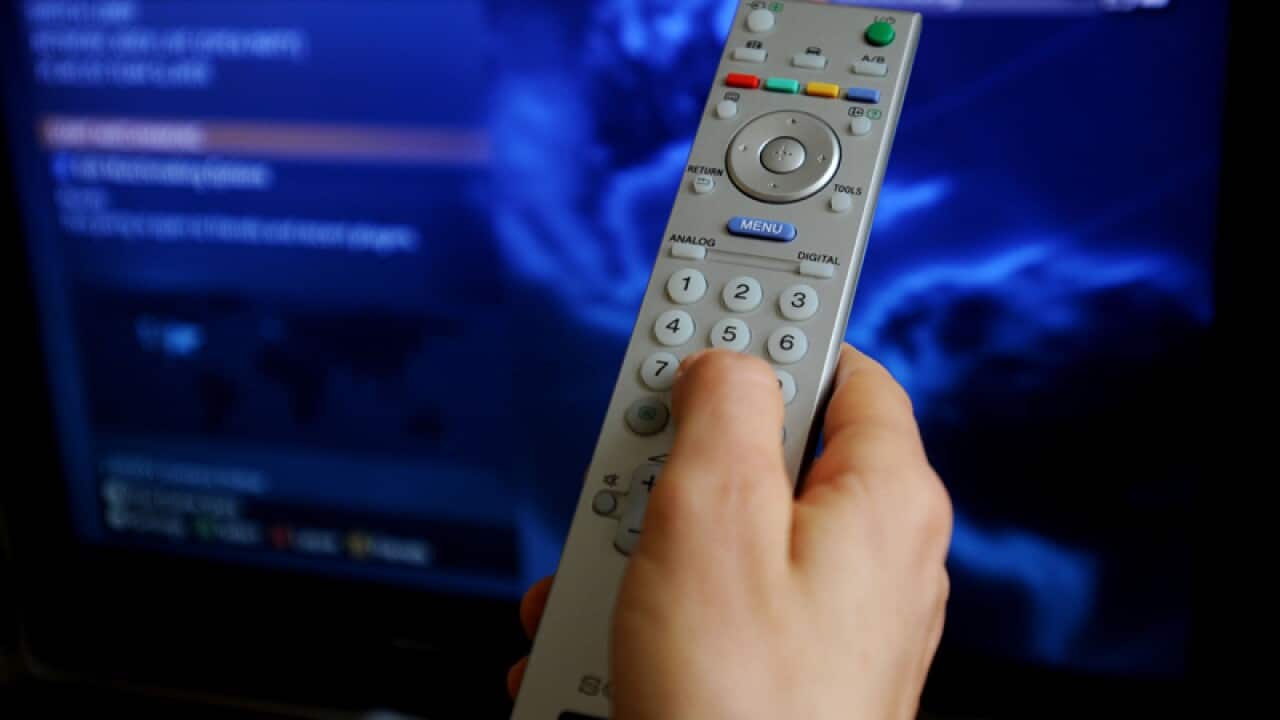 A television remote control in Sydney