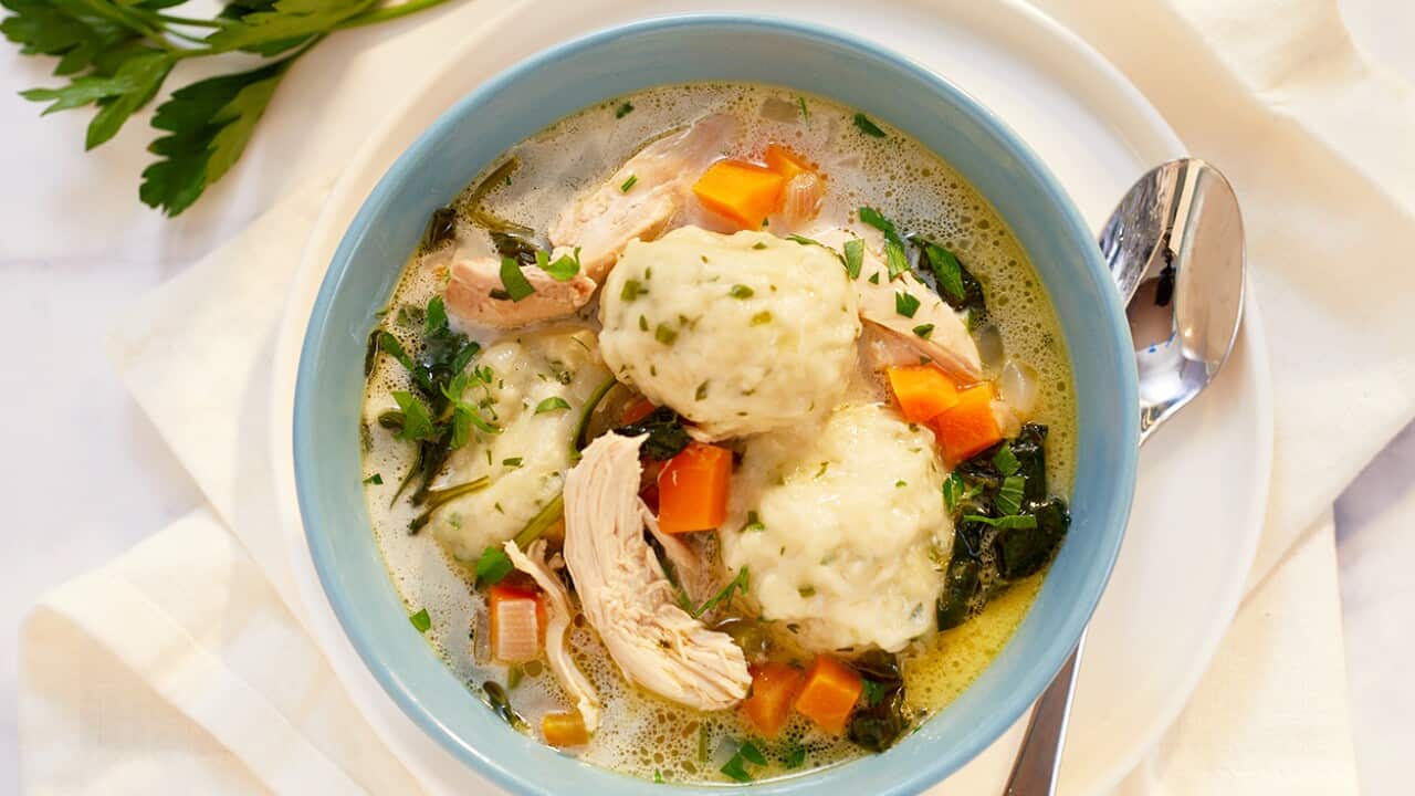 Herby chicken and dumpling soup