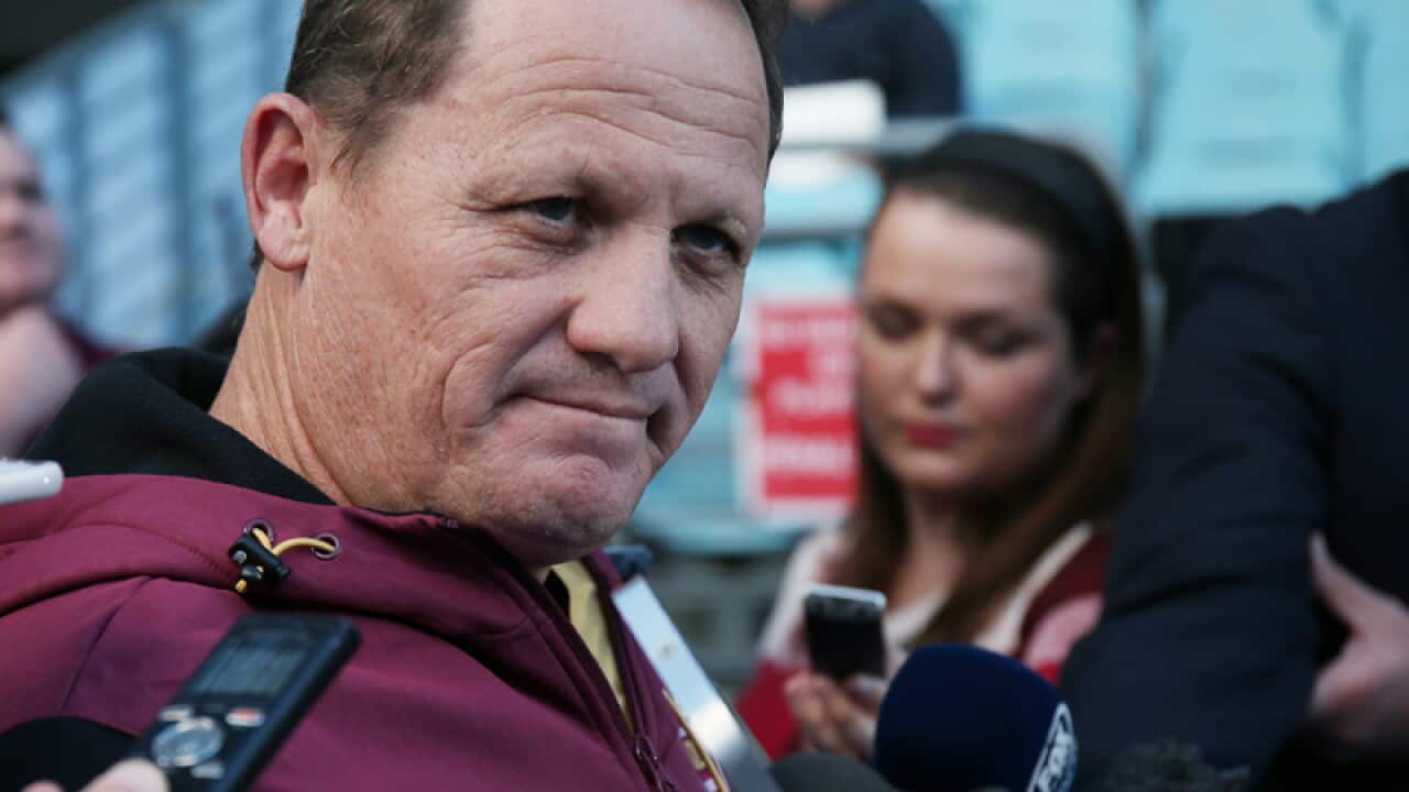 Kevin Walters speaks to the media