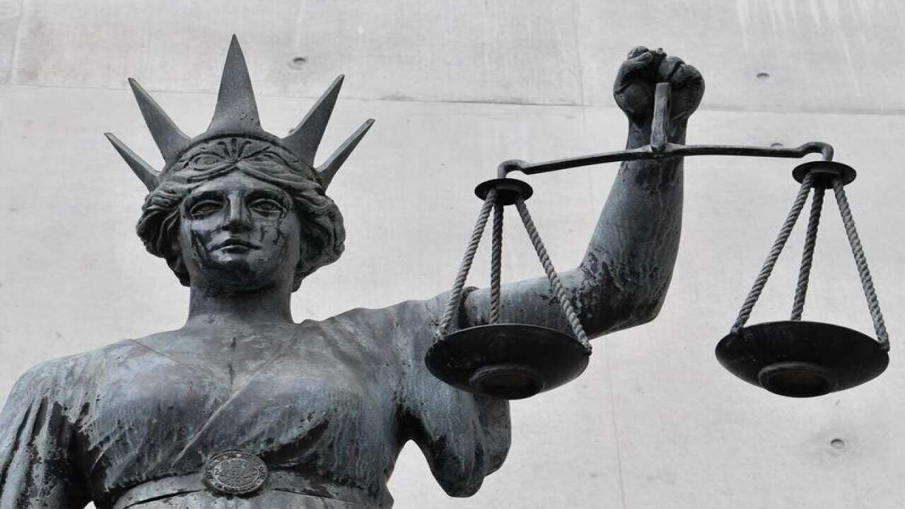 The Greek Goddess of Justice outside Brisbane Supreme Court