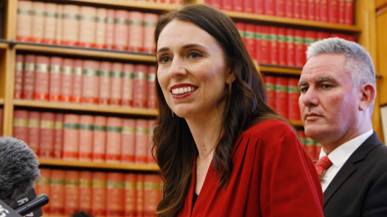 Jacinda Ardern talks to media on Thursday, October 19, 2017, in Wellington, New Zealand.