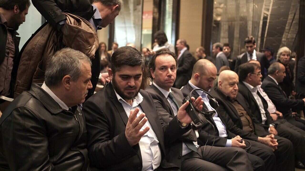 Riad Hijab holds media conference in Geneva