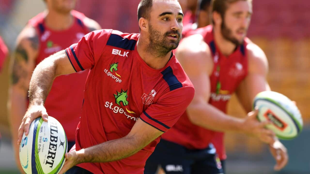 Nick Frisby is seen during a Queensland Reds captains run