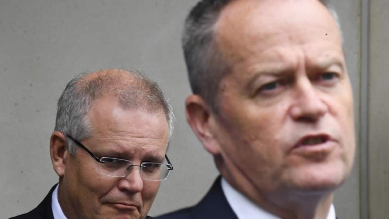 Scott Morrison (L) and Bill Shorten