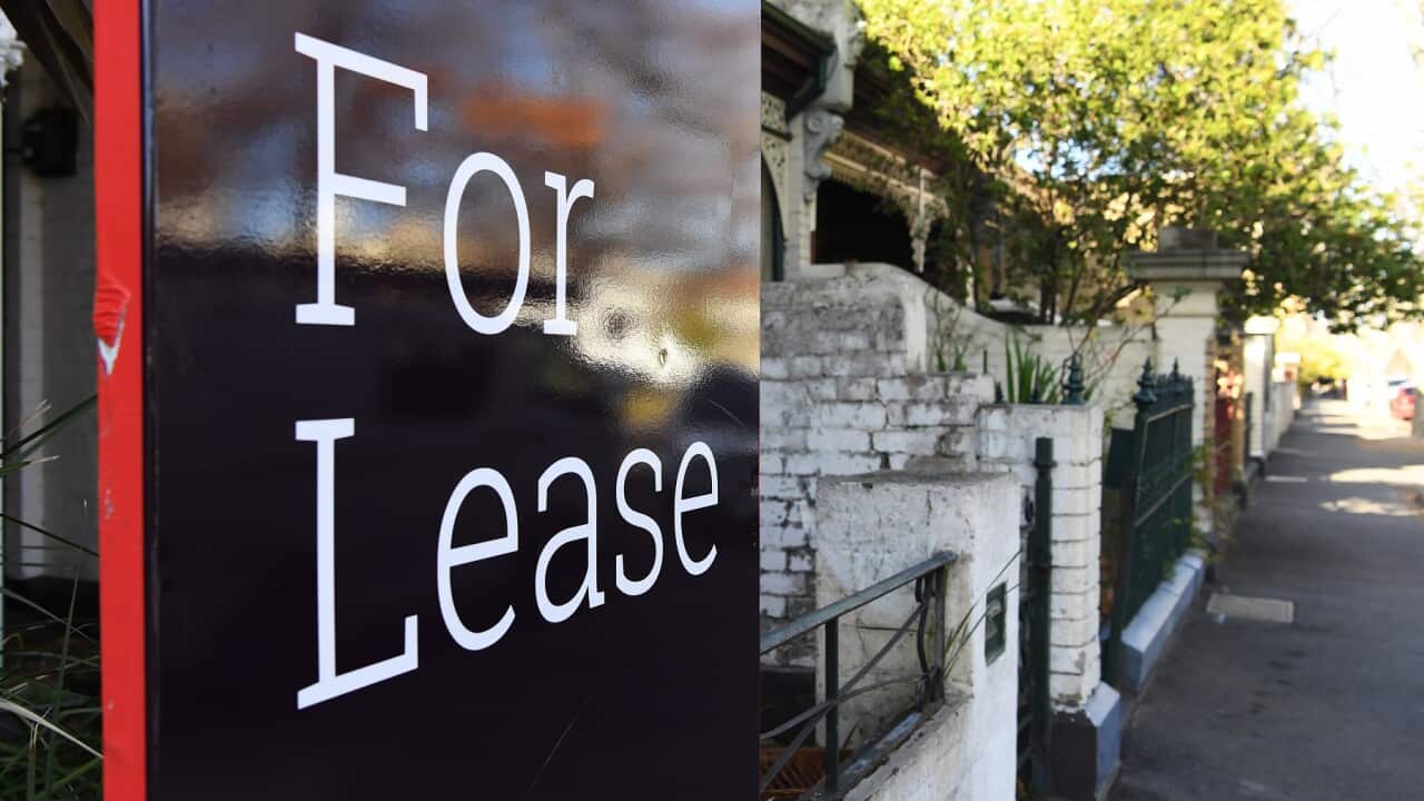 Signage for a real estate property is seen in Carlton North, Melbourne, Wednesday, July 18, 2018. (AAP Image/James Ross) NO ARCHIVING