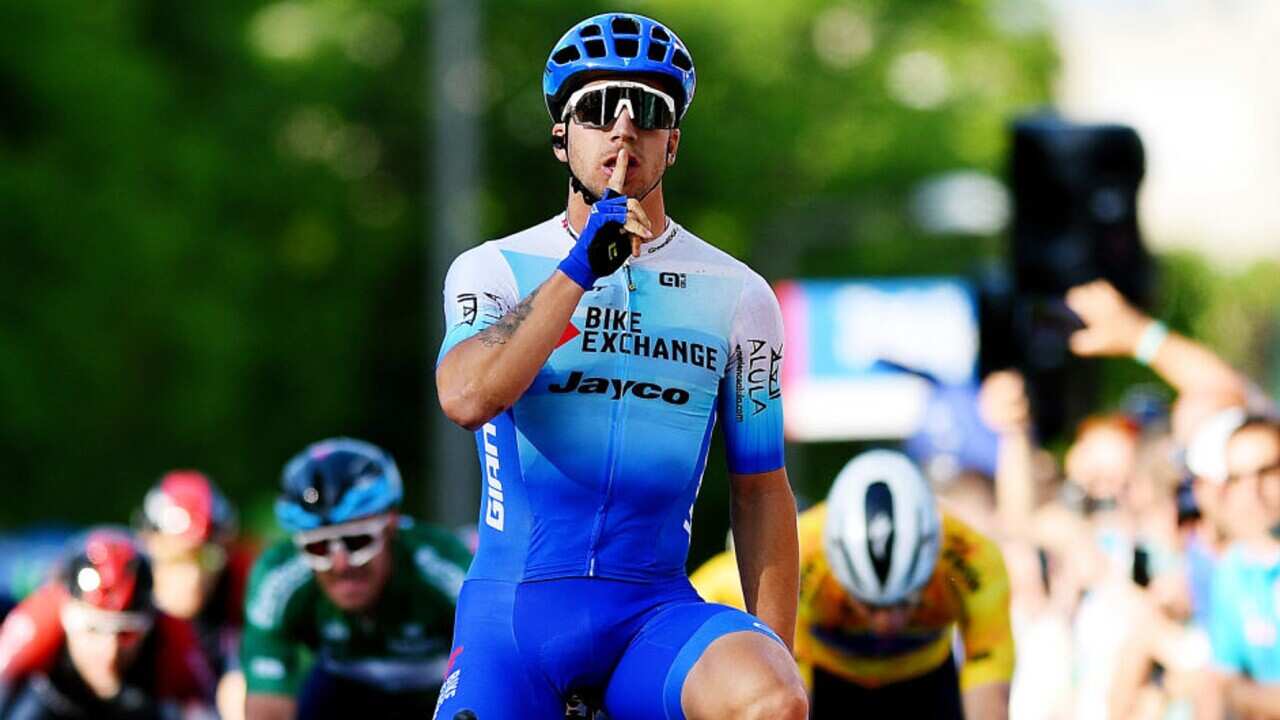 Dylan Groenewegen (BikeExchange-Jayco) celebrates his victory