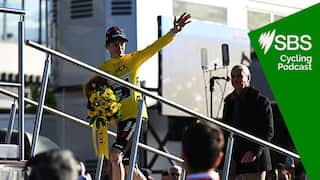 NICE, FRANCE - MARCH 15: Jonas Vingegaard of Denmark and Team Visma | Lease a Bike celebrates at podium as Yellow leader jersey winner during the 84th Paris-Nice 2026, Stage 8 a 129.2km stage from Nice to Nice / #UCIWT / on March 15, 2026 in Nice, France. (Photo by Szymon Gruchalski/Getty Images)