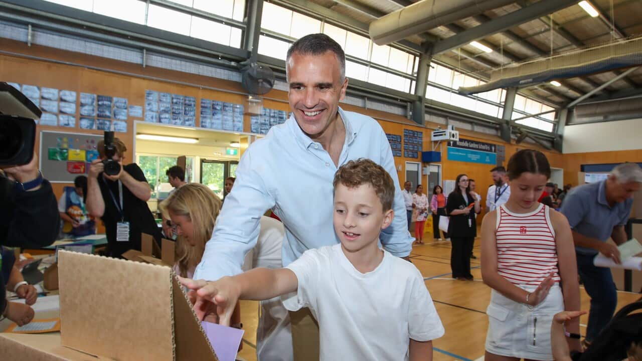 Peter Malinauskas casts his vote in the 2026 South Australian election.
