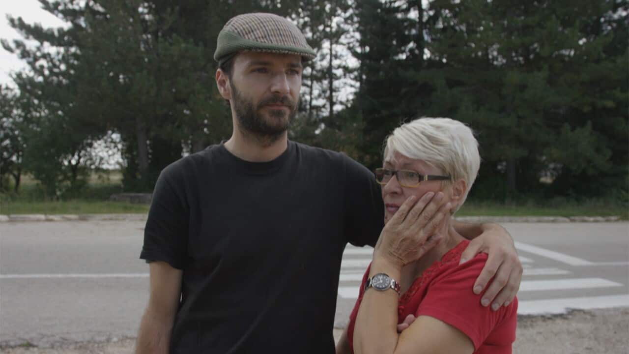 Damir with his aunt Munevera, who he travelled with on his trip to Bosnia.