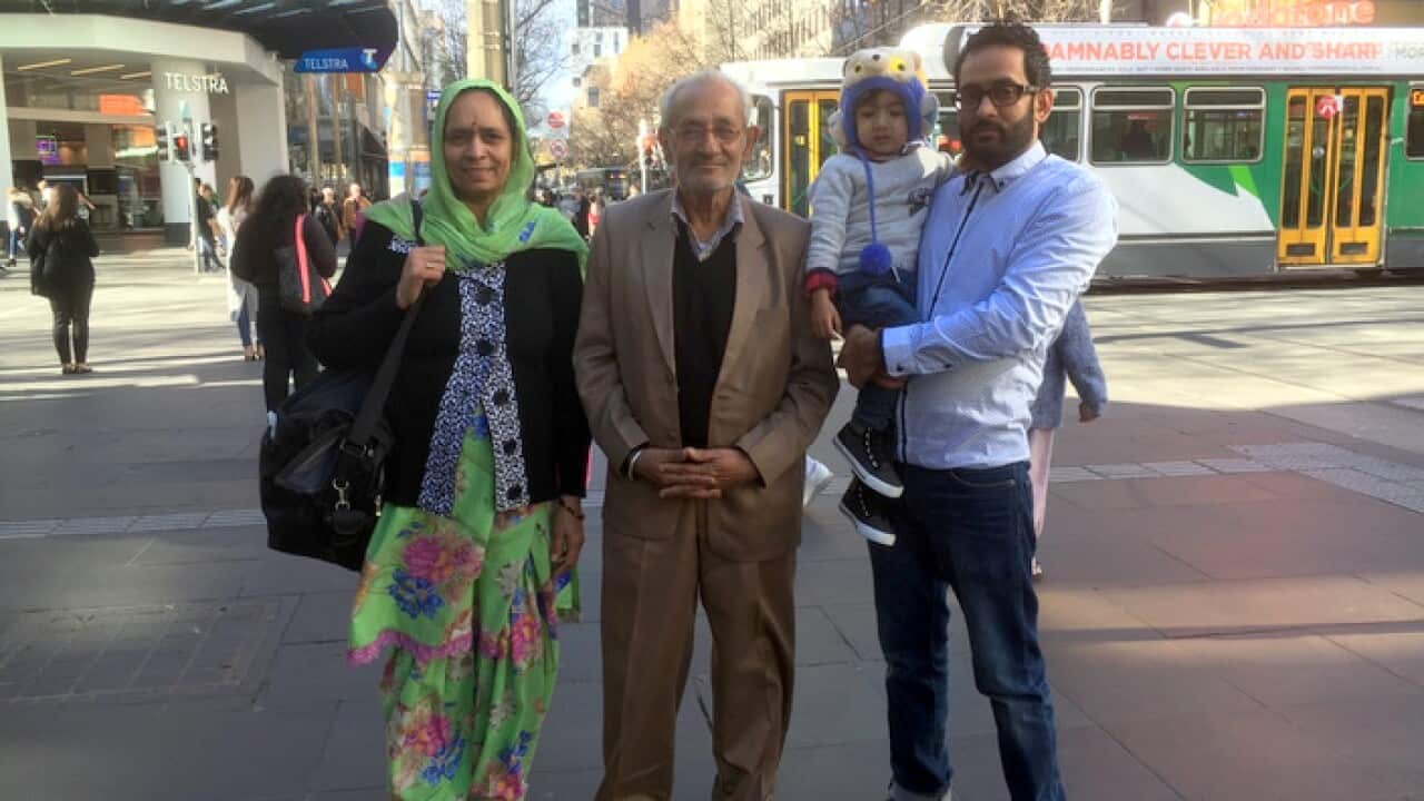 Ajay with his mother father