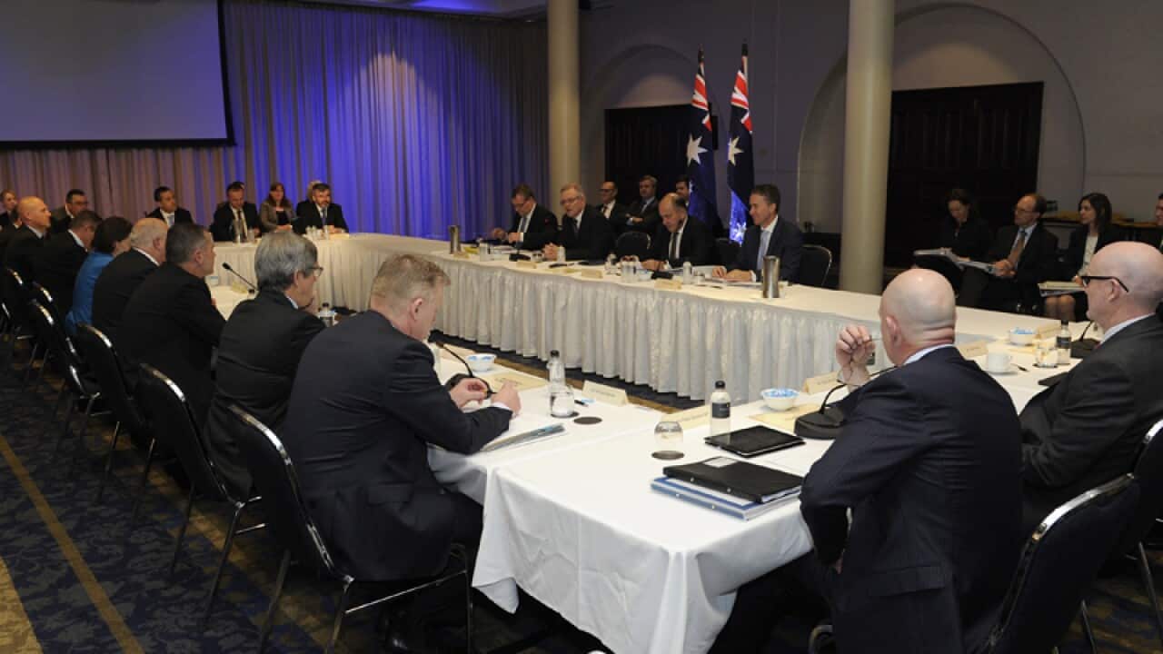 Federal and state treasurers during a COAG council meeting