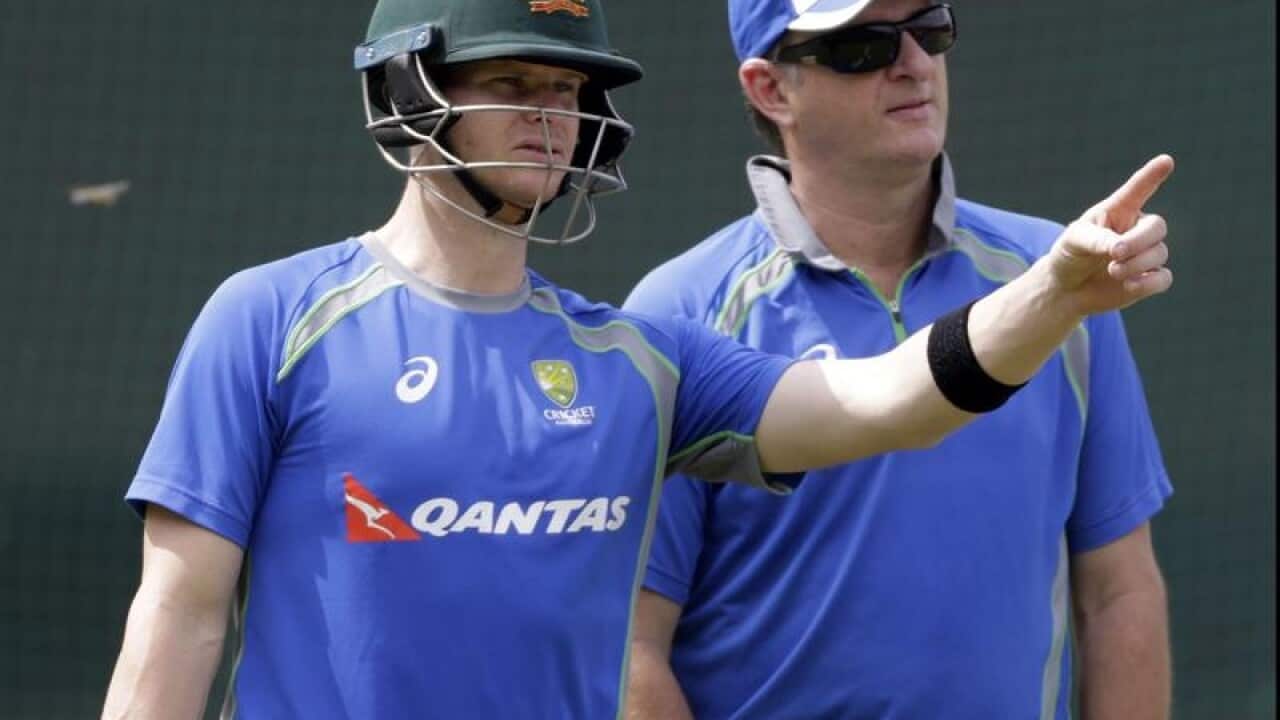 Australian cricket captain Steven Smith and team selector Mark Waugh