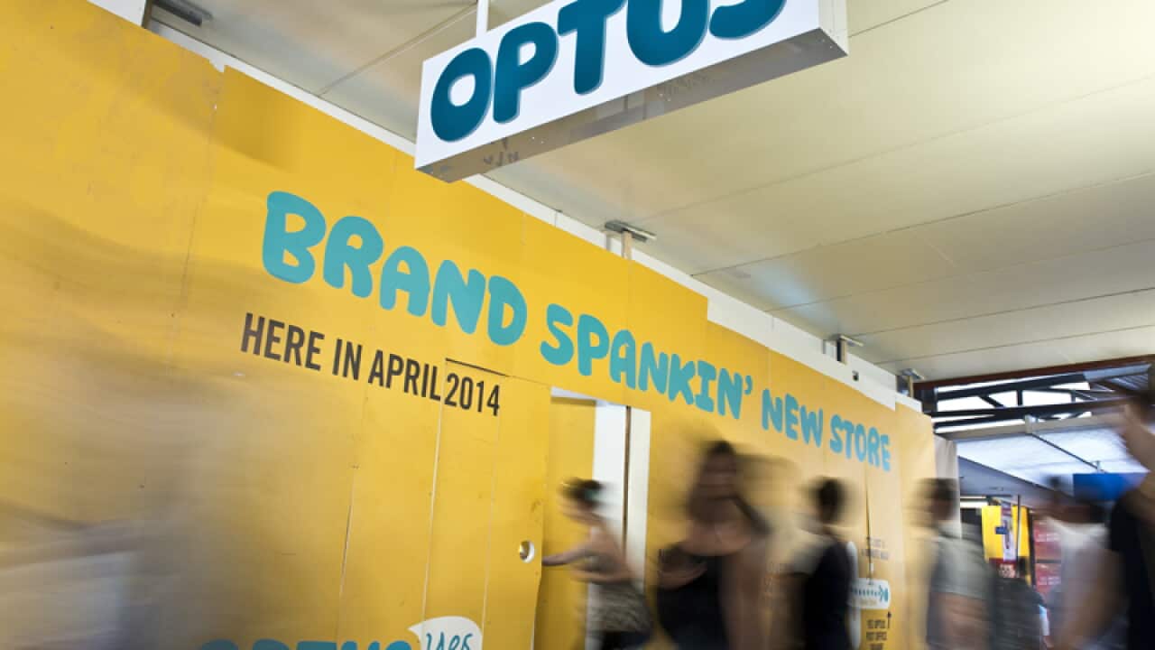 Optus signage seen in Brisbane