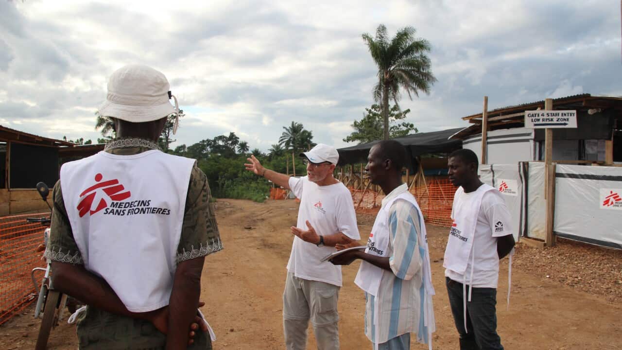 Dr Malcolm Hugo volunteering for Medicine Sans Frontiers in Sierra Leone