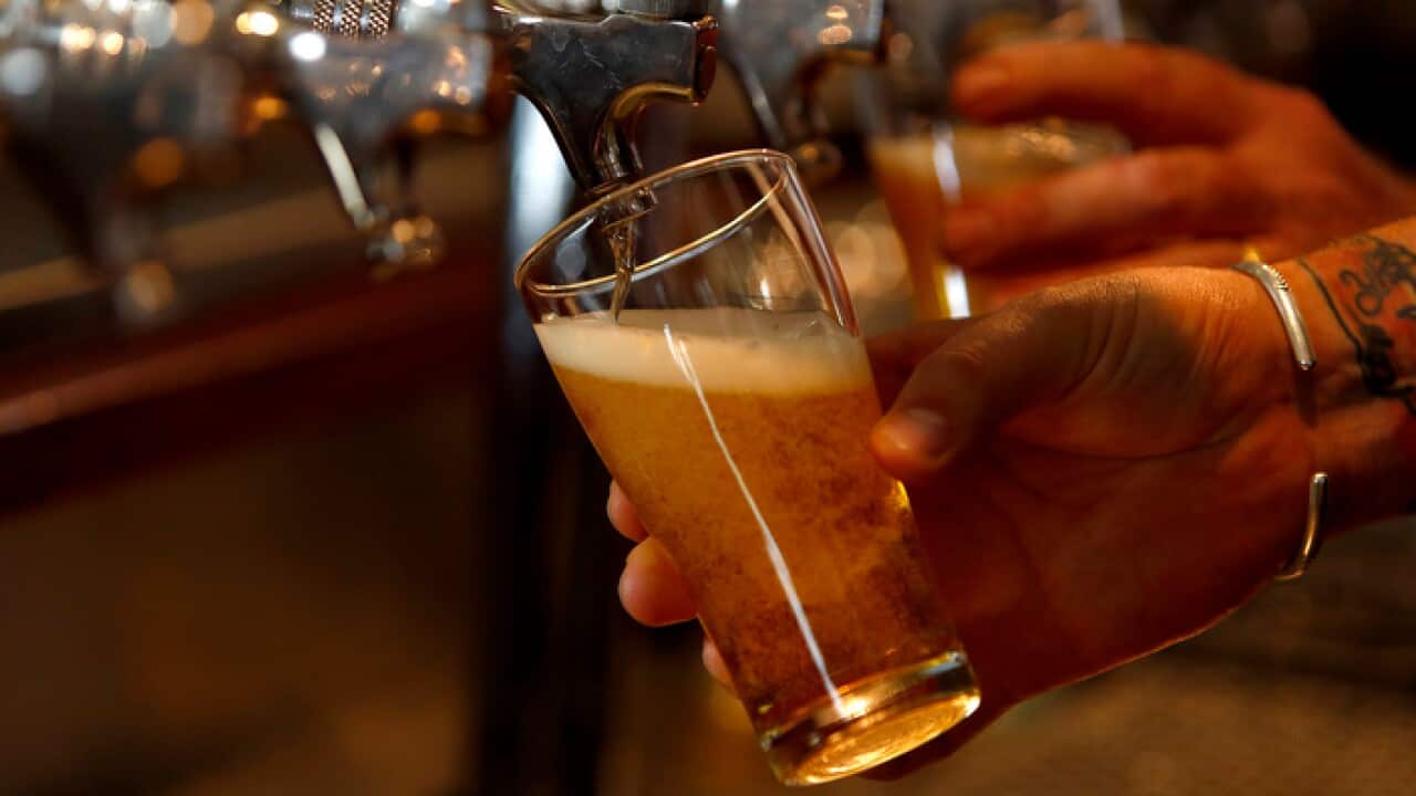 A beer is poured at the Willie the Boatman brewery in Sydney, Friday, May 4, 2018. A beer tax that slugs craft brewers 40 per cent more for using smaller kegs is due to be axed in the federal budget. (AAP Image/Daniel Munoz) NO ARCHIVING
