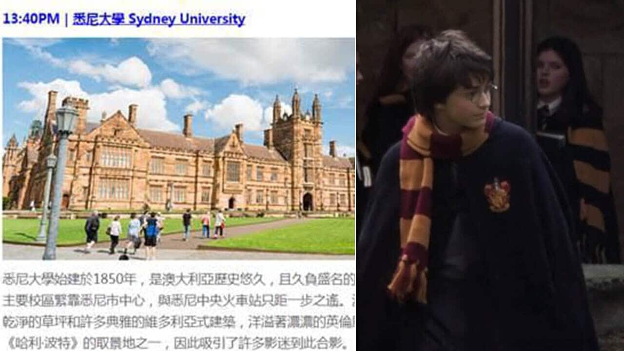 A resemblance to the Harry Potter universe's Hogwarts School of Witchcraft and Wizardry has seen Chinese students flock to Sydney University. 