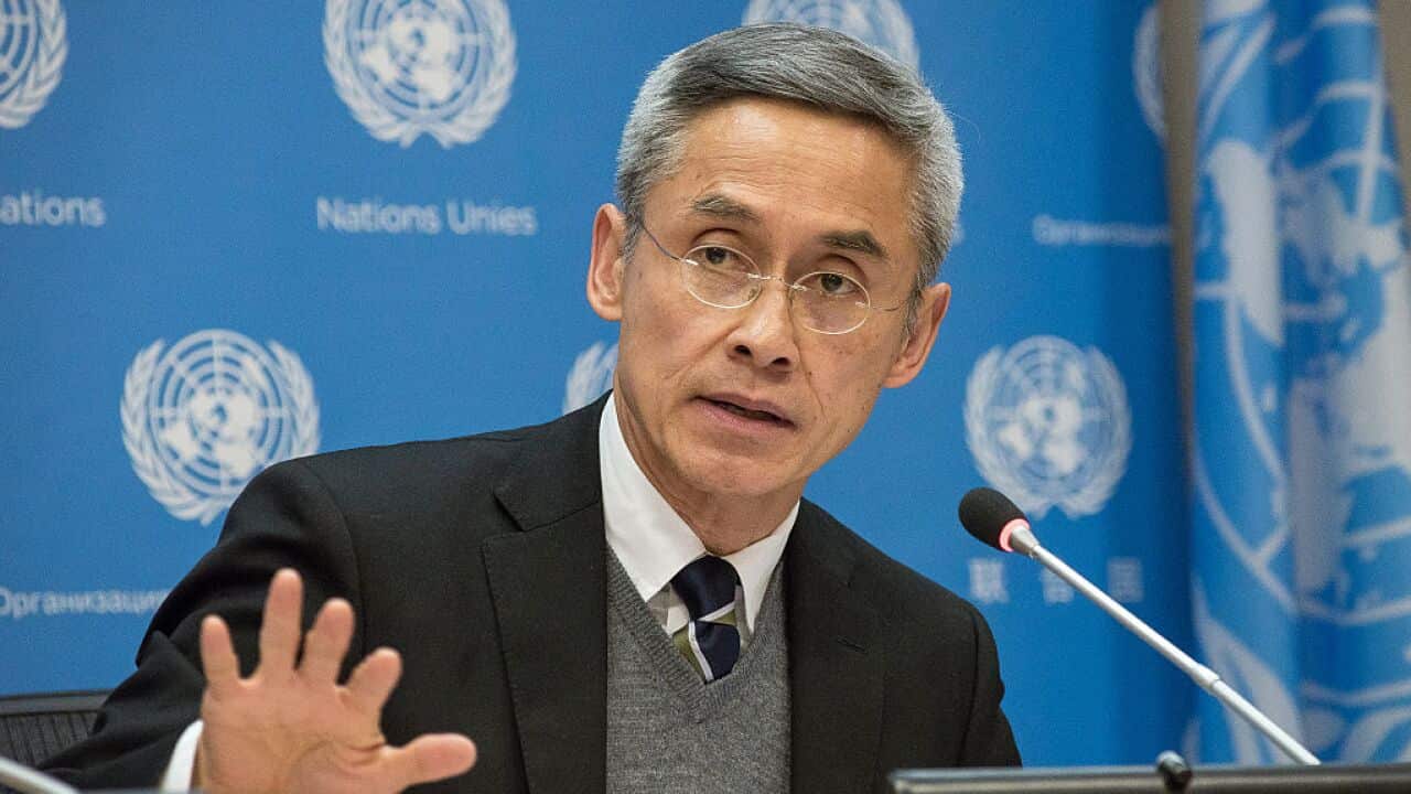 CoI member, Vitit Muntarbhorn speaks with the UN press corps...