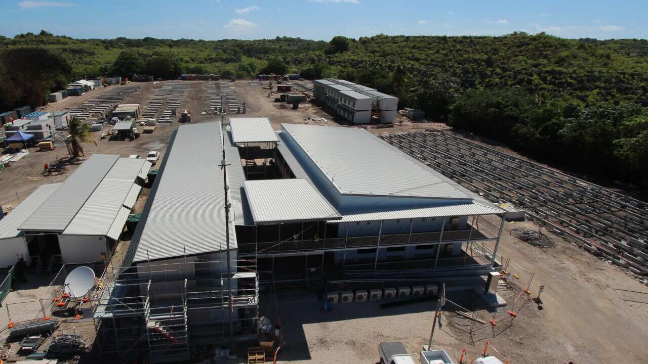 Construction last August at the Nauru immigration detention centre - AAP-1.jpg
