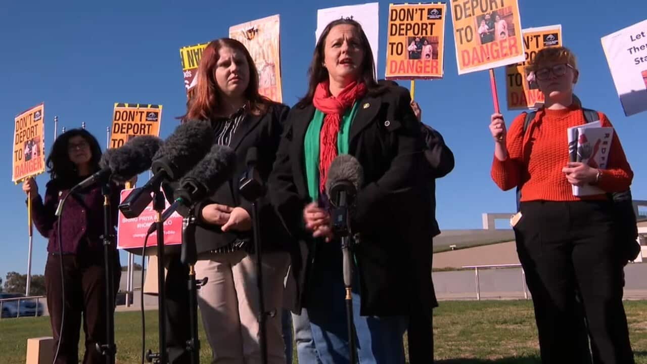 Supporters of the Tamil family from their home town in Biloela have travelled to Parliament House.