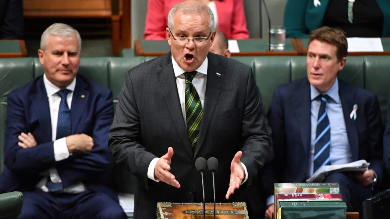 Prime Minister Scott Morrison during Question Time in the House of Representatives