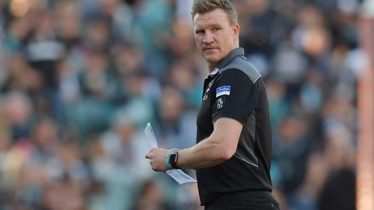 Collingwood coach Nathan Buckley.