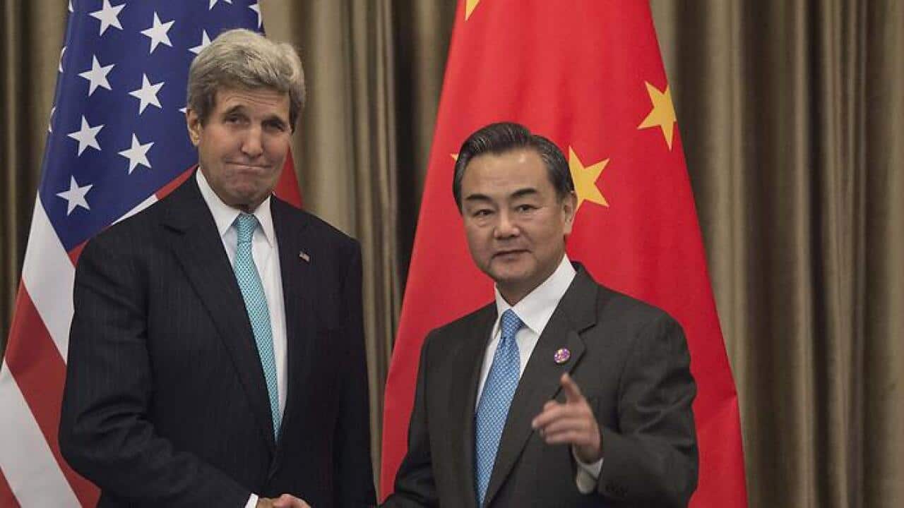 John Kerry and Chinese Foreign Minister Wang Yi met on the sidelines of the APEC meeting in Beijing in November 2014.