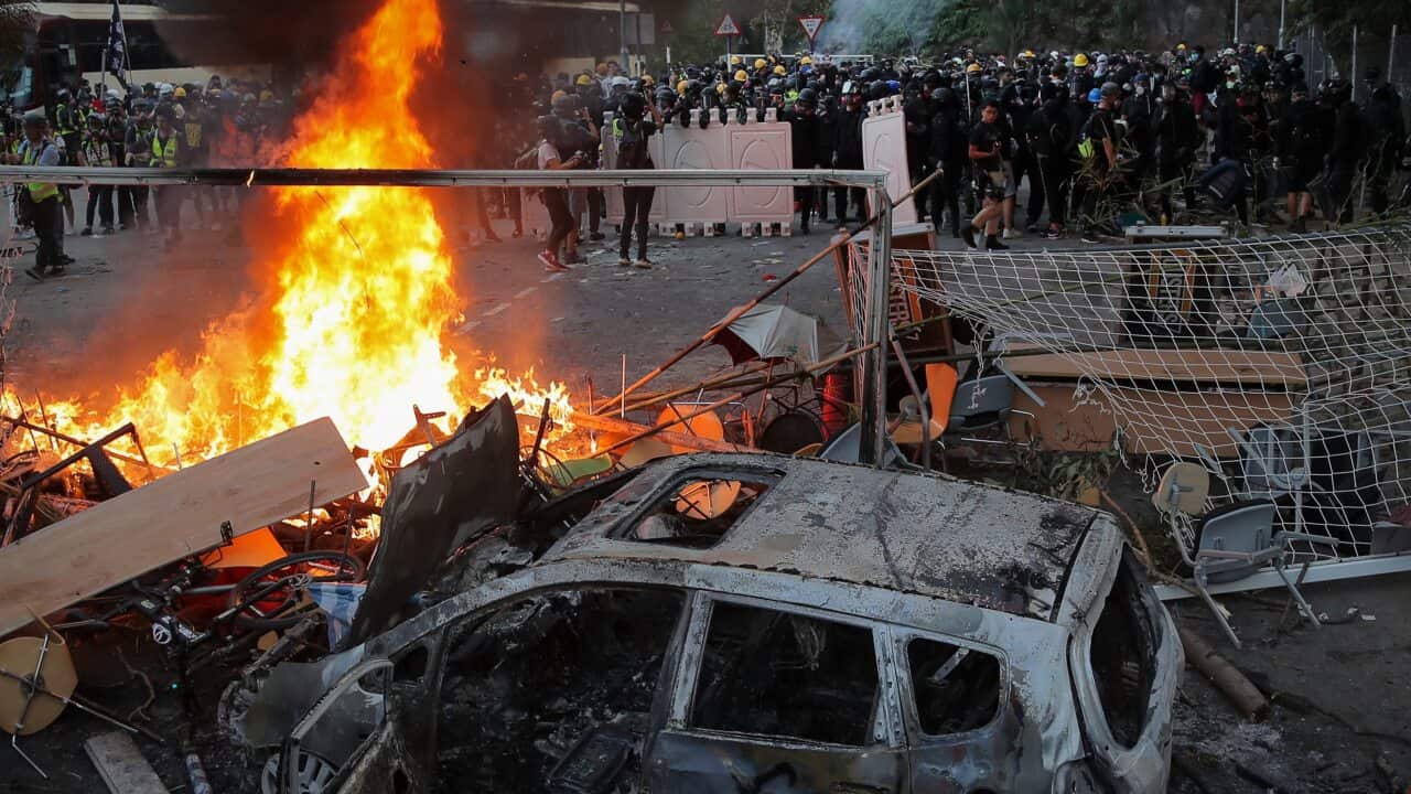 Tuesday was an especially violent day in Hong Kong's five months of anti-government demonstrations.