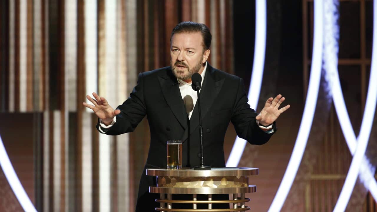 Host Ricky Gervais urged the audience and viewers to donate to help the Australian bushfire efforts. 