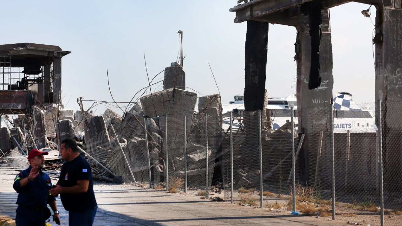 A view on a collapsed old conveyor belt at the port of Piraeus after the eathquake that shook the capital Athens, Greece, 19 July 2019.