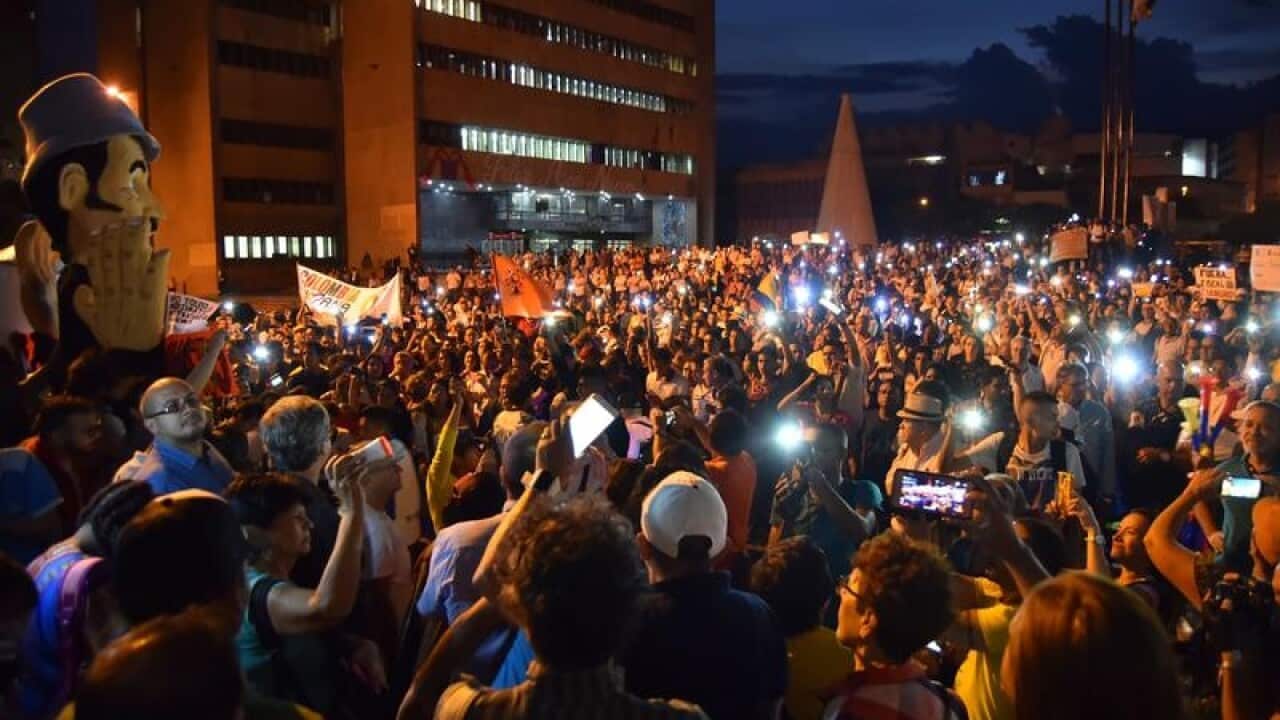 A protest in Bogota