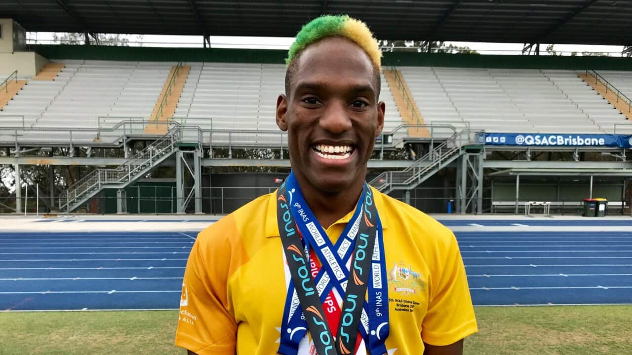 Alberto Campbell-Staines and his medals (SBS)