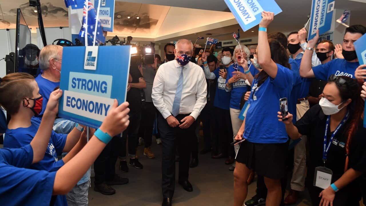 Scott Morrison at a Liberal rally in Perth