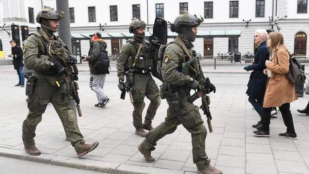 Armed police patrol
