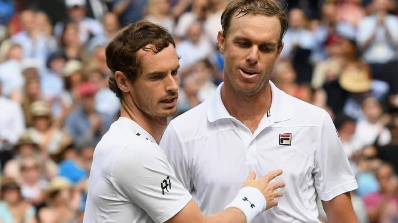 Andy Murray and Sam Querrey post-match.