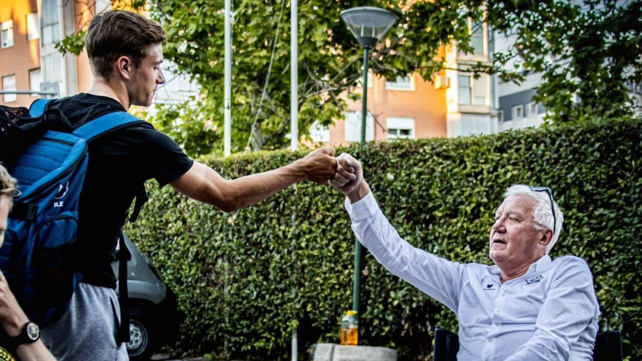 Remco Evenepoel with Patrick Lefevere