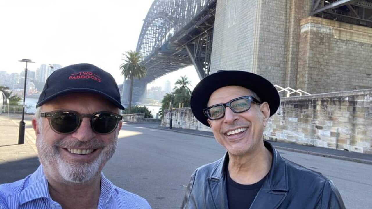 Jeff Goldblum spotted with Sam Neill in Sydney