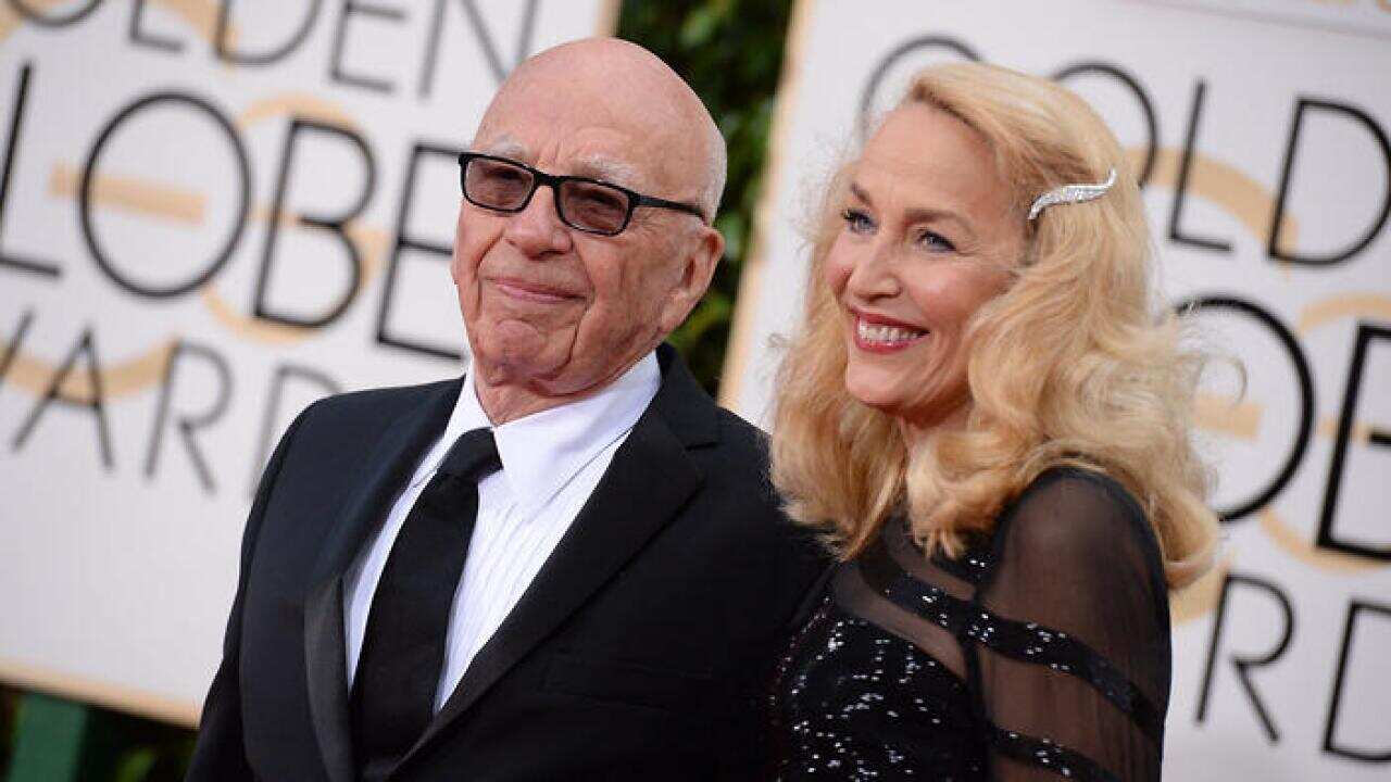 Rupert Murdoch and Jerry Hall were engaged shortly after their appearance at the Golden Globes on January 10, 2016. (AAP)