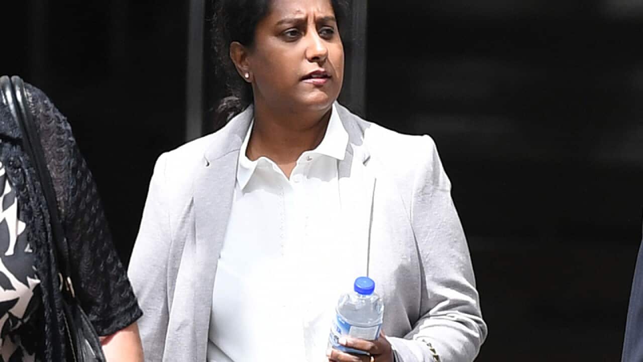 Divya Krishne Gowda arrives at the District Court