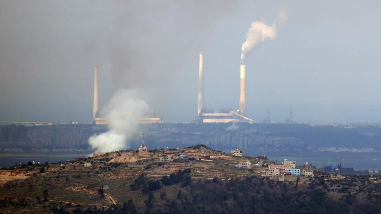 Smoke rises between Nablus and Hadera following Iranian missile barrage