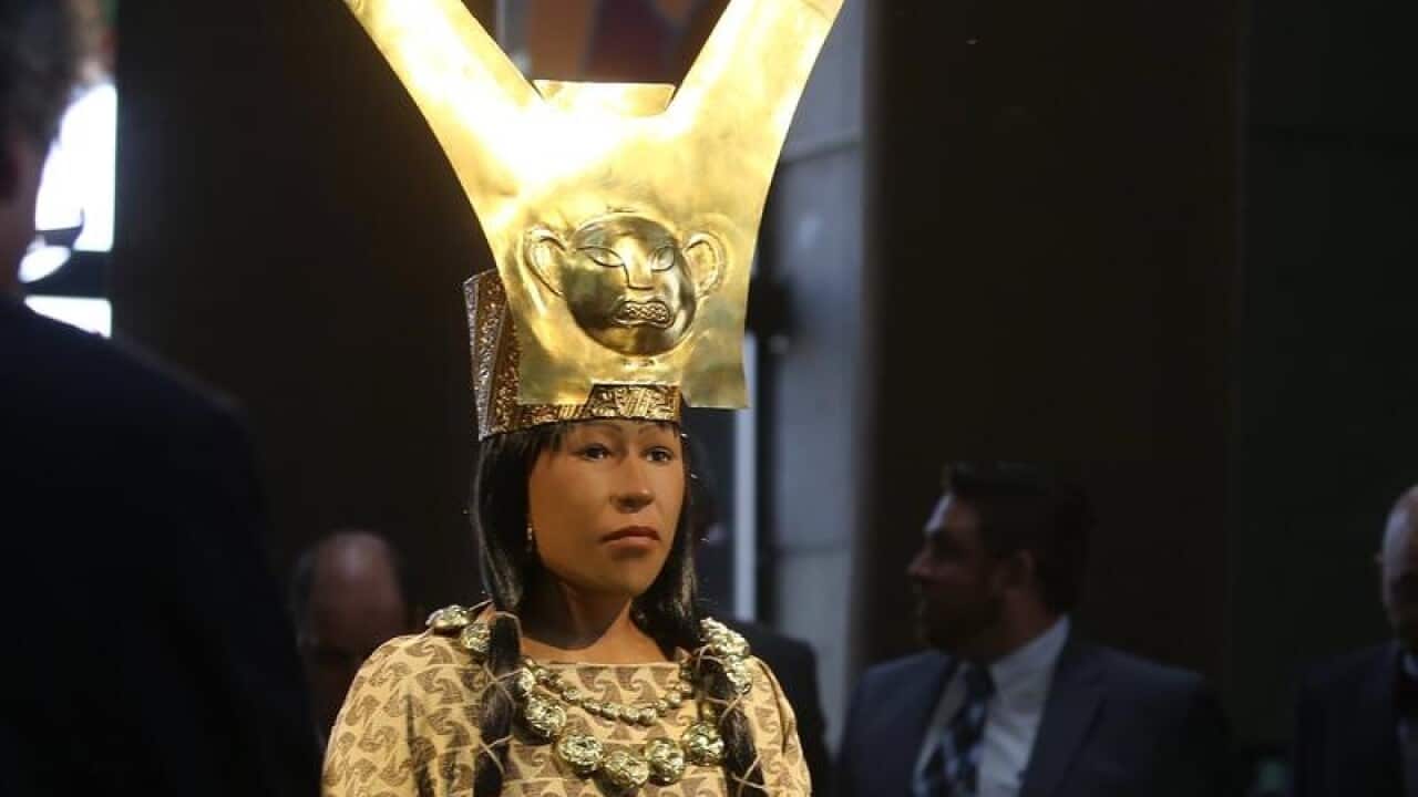 The face of the mummy of the Lady of Cao