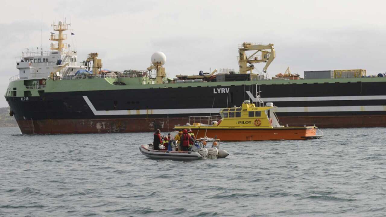 A Dutch-owned super trawler arrives in Port Lincoln