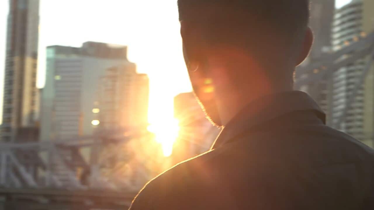 Man silhouetted in the sun