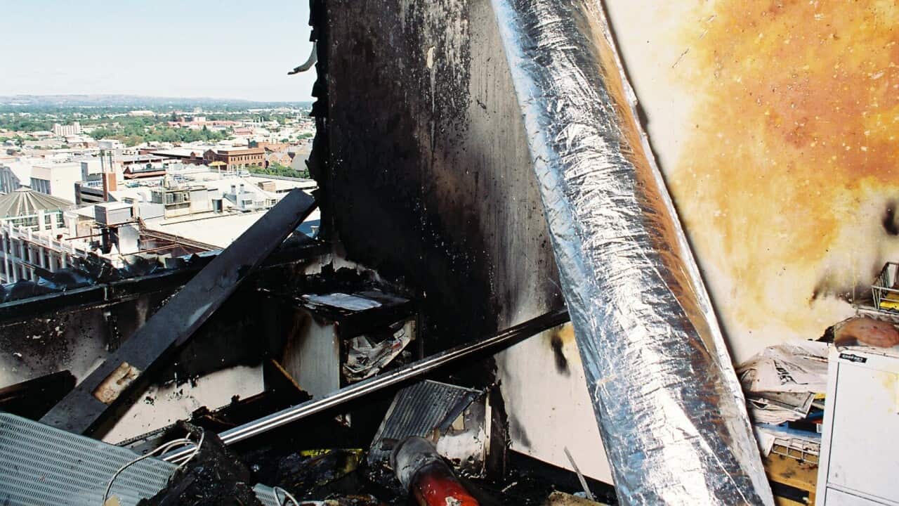 Scene of the National Crime Authority bombing in Adelaide in 1994.