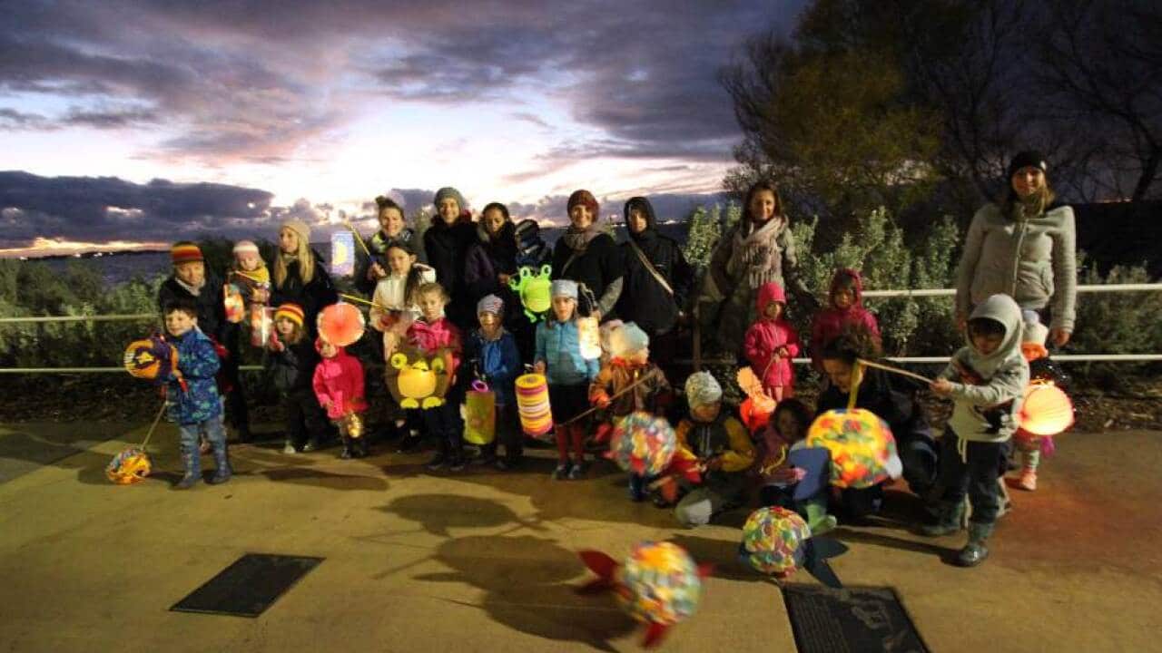 Teilnehmer des diesjährigen Laternenumzugs in Rockingham