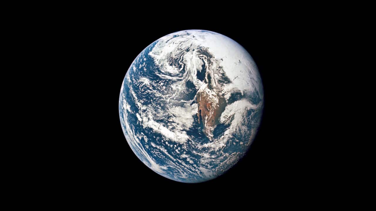 An image of the Earth from space.